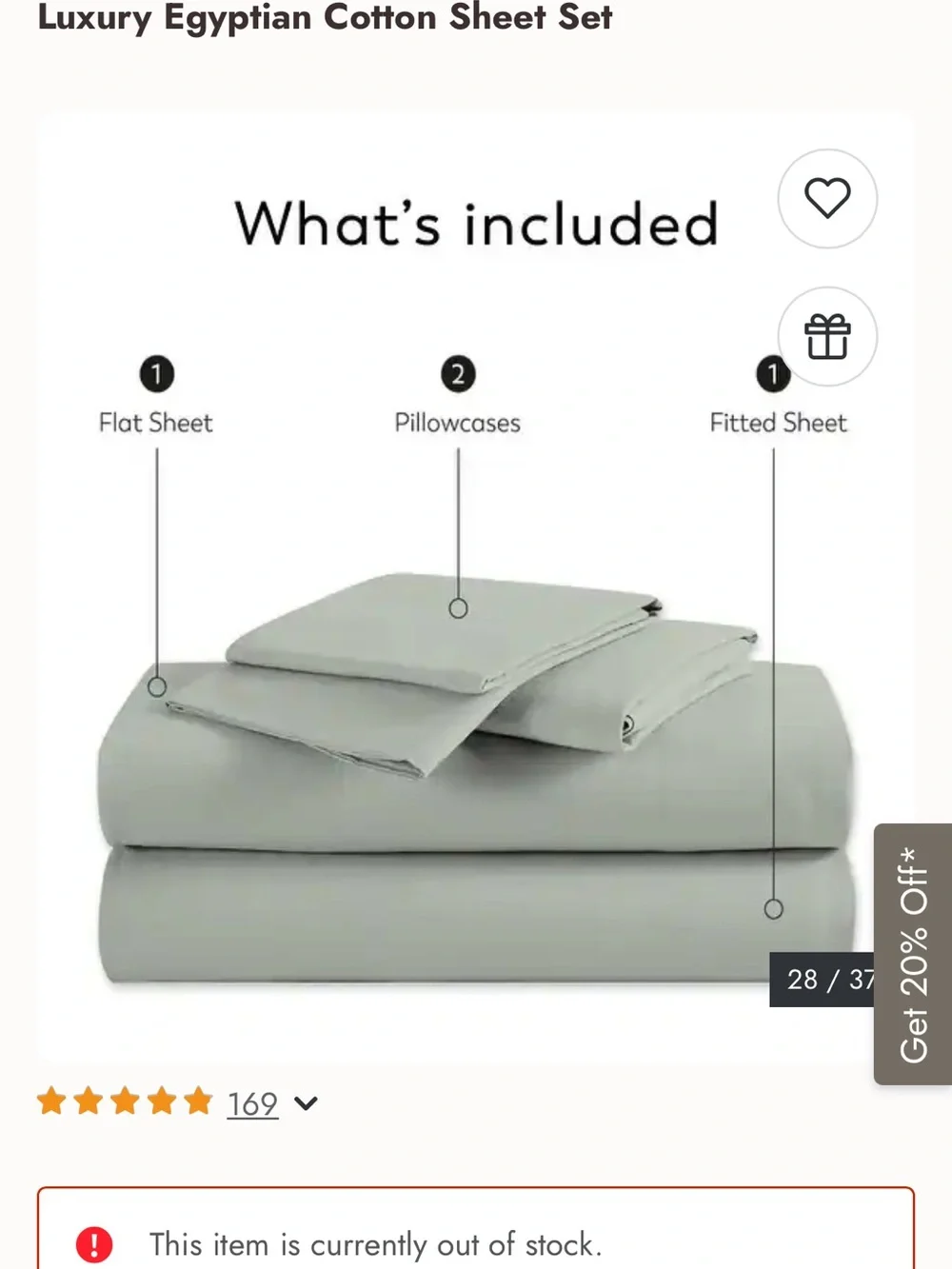 Luxury Egyptian Cotton Sheet Set - Sage Green